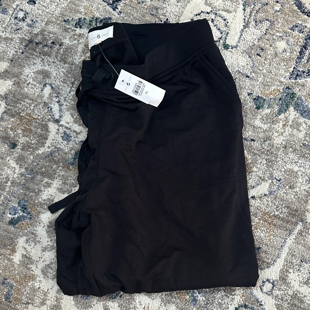 Loft Lou & grey signature soft black Drawstring Pants